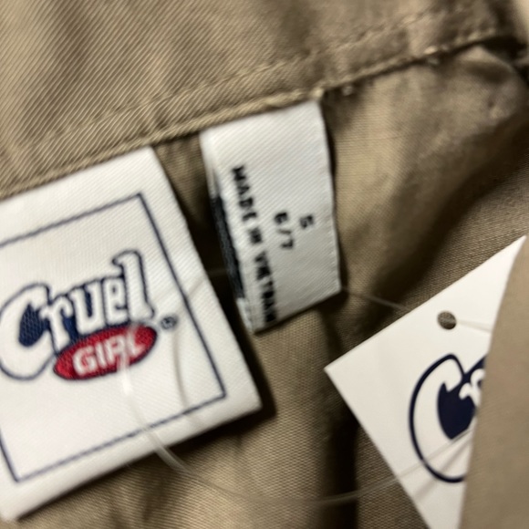 NEW Cruel Girl Button Down Shirt Khaki Tan Girls Size S - Picture 4 of 5